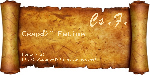 Csapó Fatime névjegykártya